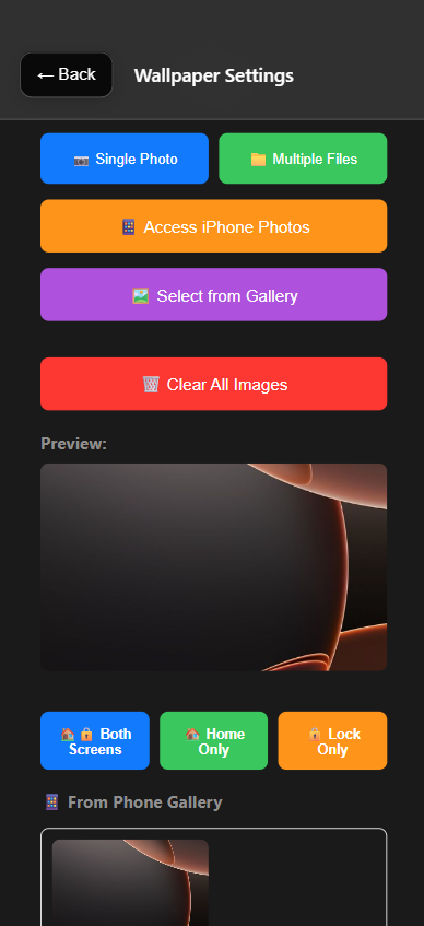 Modern AIOS wallpapers on iOS 26